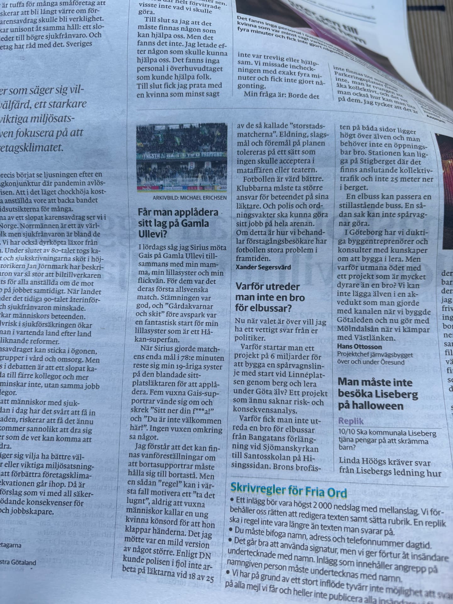 En av mina artiklar som publicerades i Göteborgs-Posten